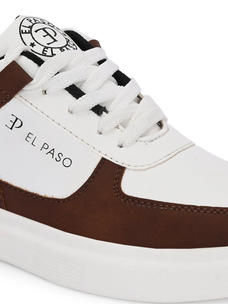 EL PASO Faux Leather Casual Lace Up Sneakers For Women-15
