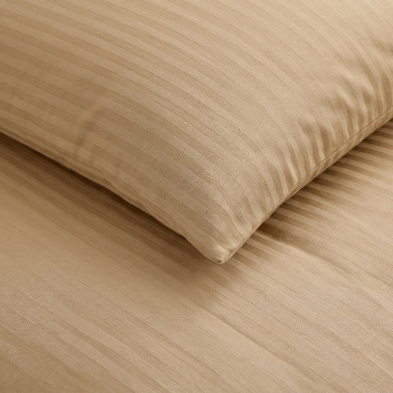Breton Mellow - Satin Stripe Duvet Cover (Taupe)-5