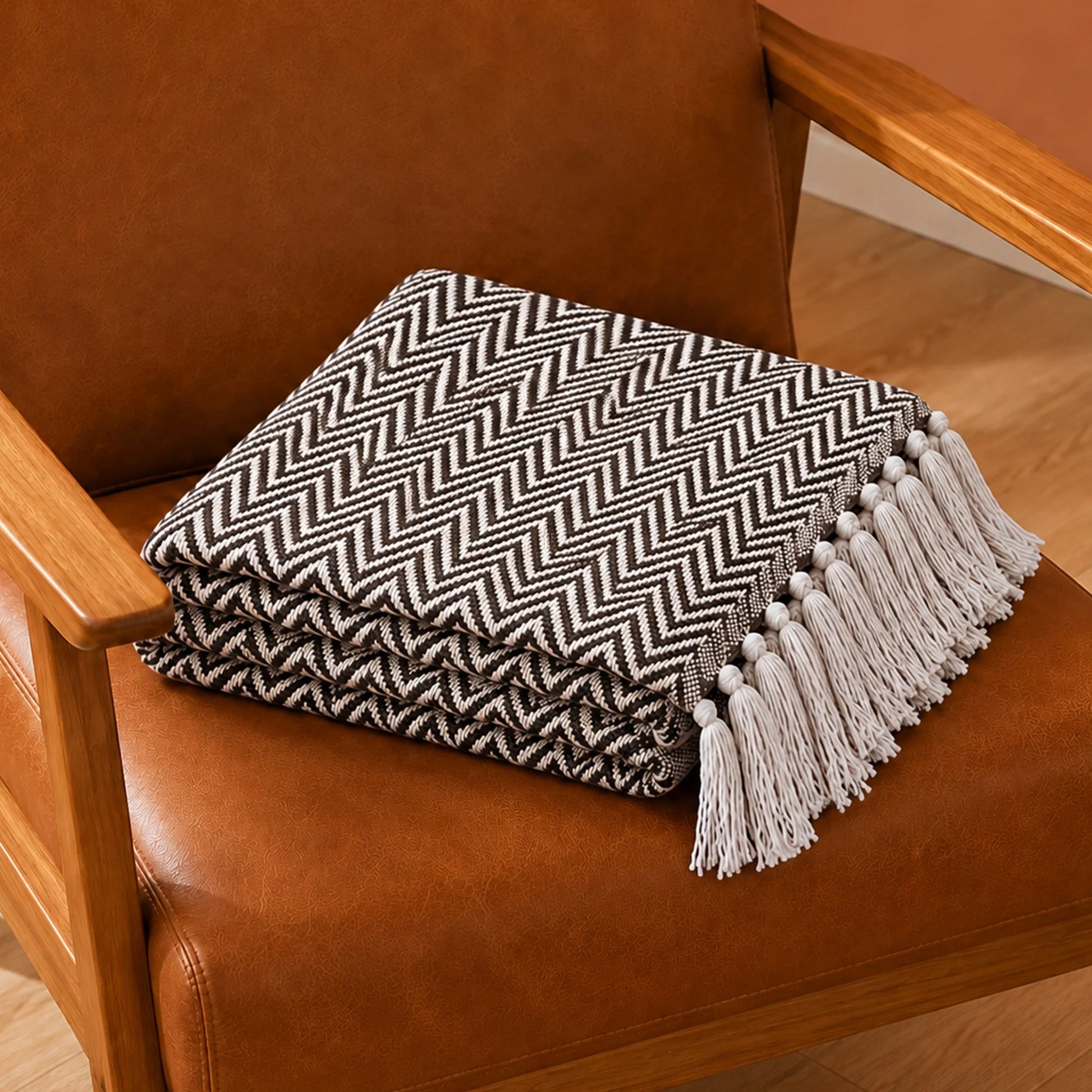 Tessitura Brown Chevron - Throw-5