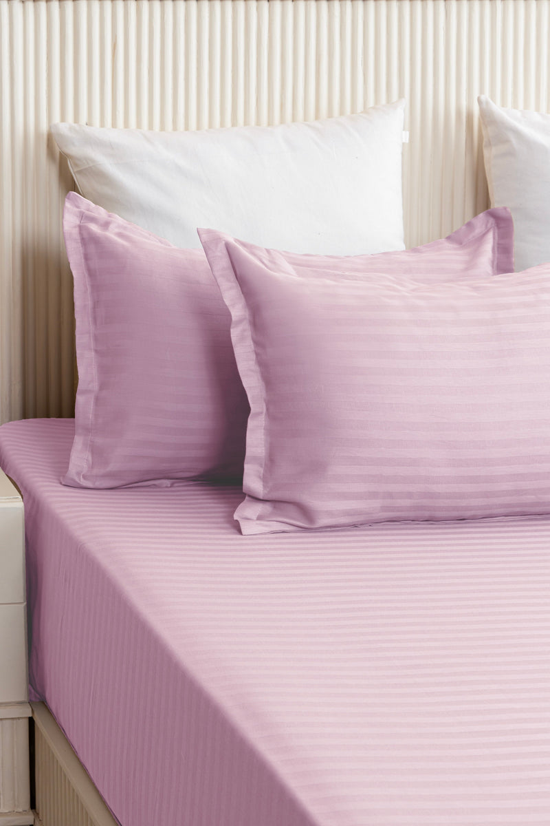 Breton Nap - Satin Stripes Bedsheet (Baby Pink)-6