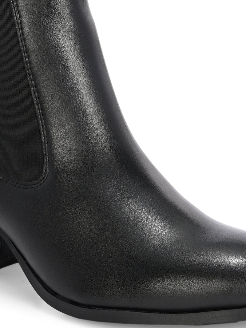 EL PASO Women Faux Leather Casual Slip On Boots-7