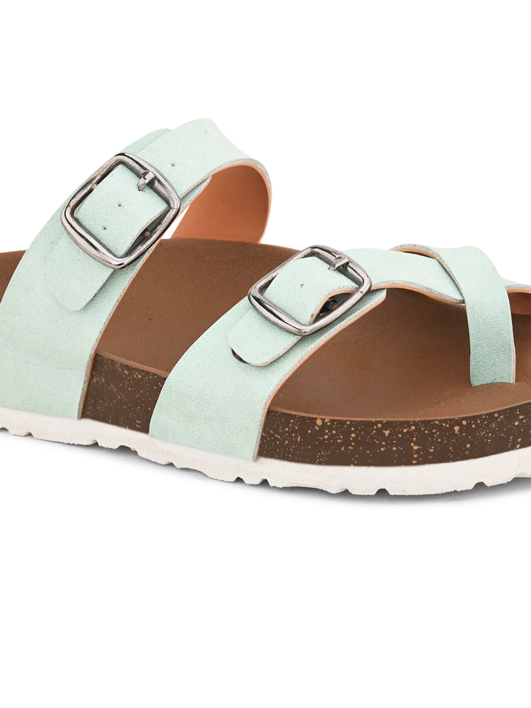 Women One Toe Flats with Buckles-8