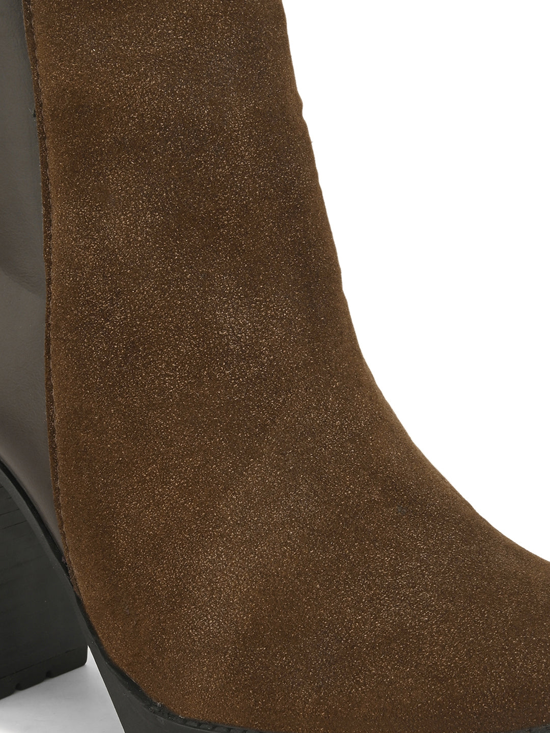 Brown suede ankle boots featuring a stylish block heel, perfect for both casual and formal occasions.