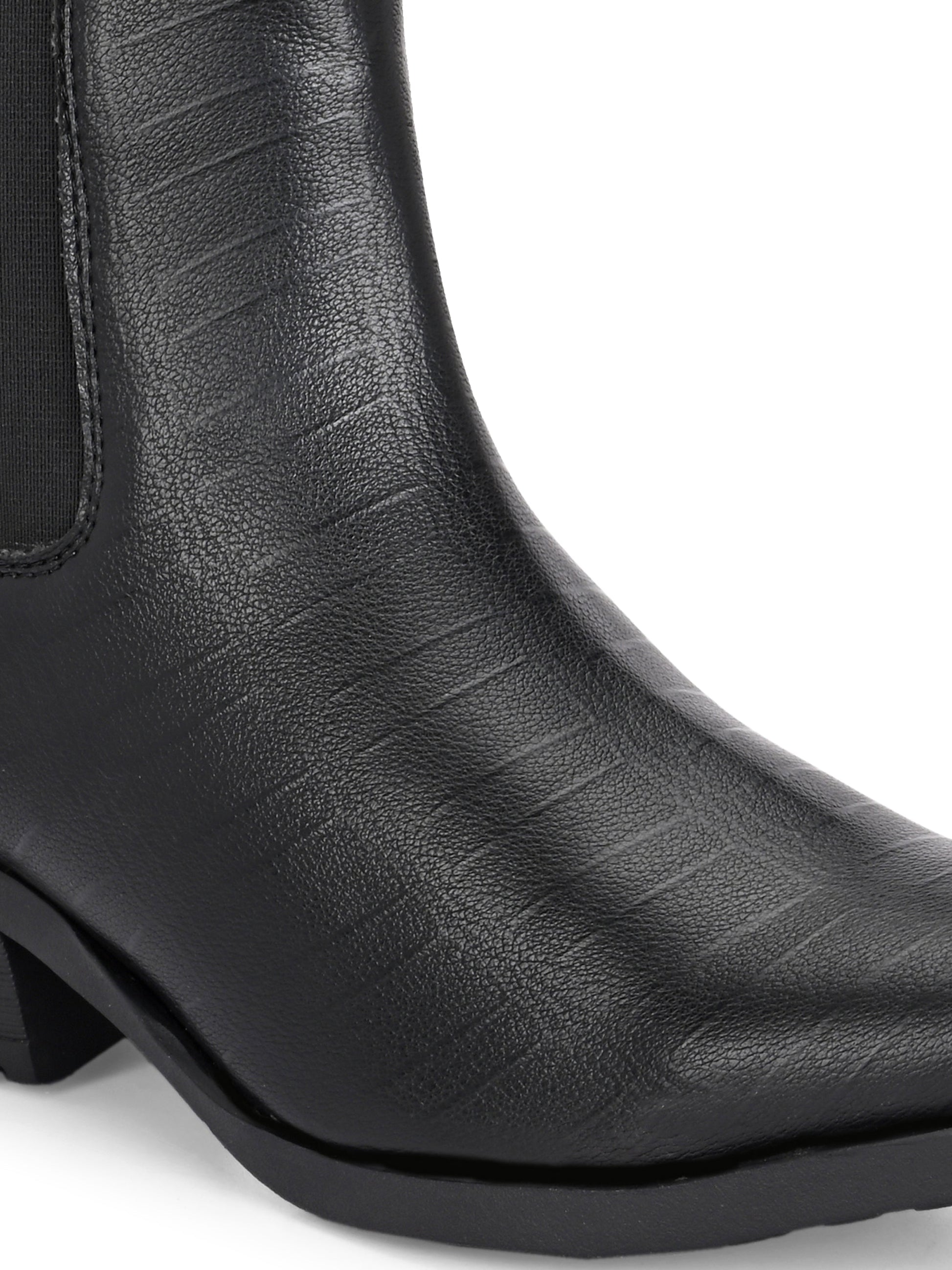 EL PASO Women Faux Leather Casual Slip On Boots-3