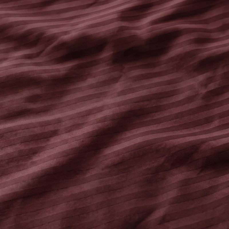 Breton Doze - Satin Stripe Reversible Dohar Blanket (Maroon)-5