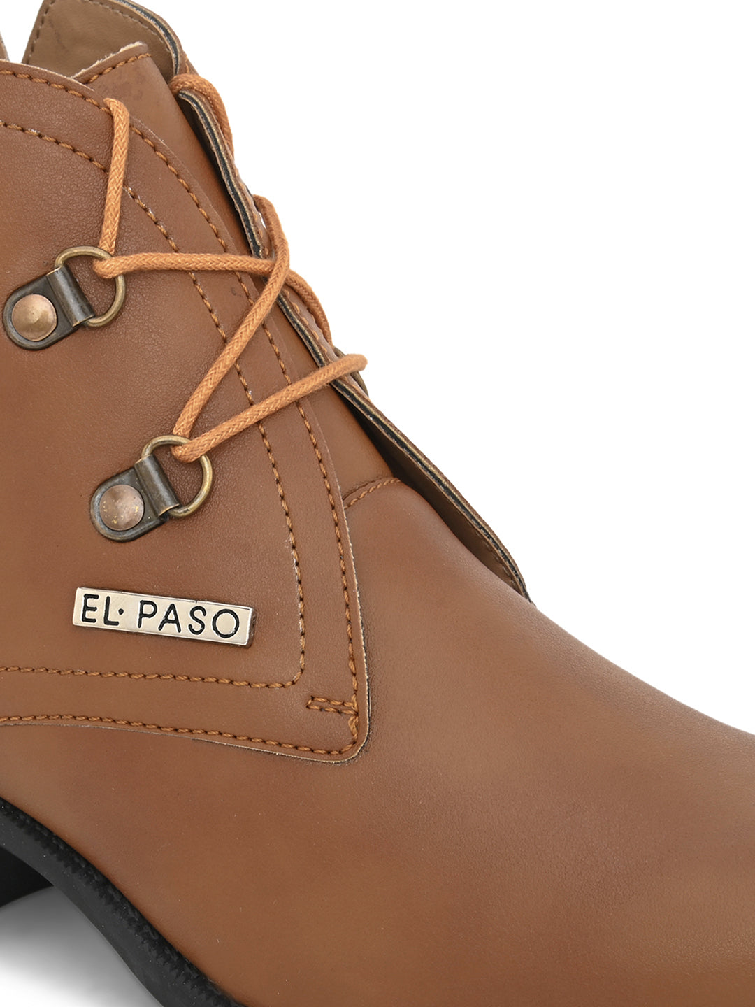 EL PASO Faux Leather Casual Lace Up Boots For Women-5