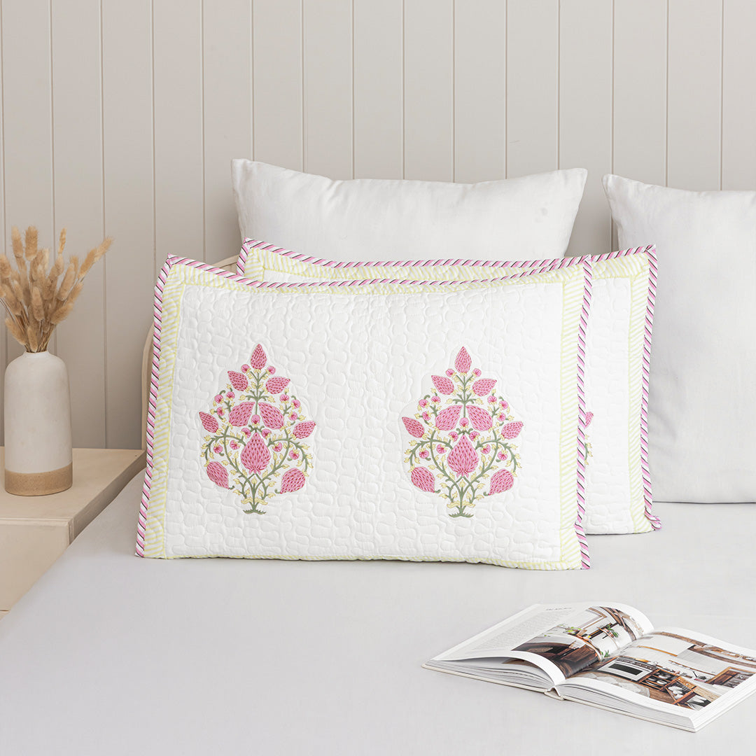 Pink Buta Quilted Pillow Covers-1