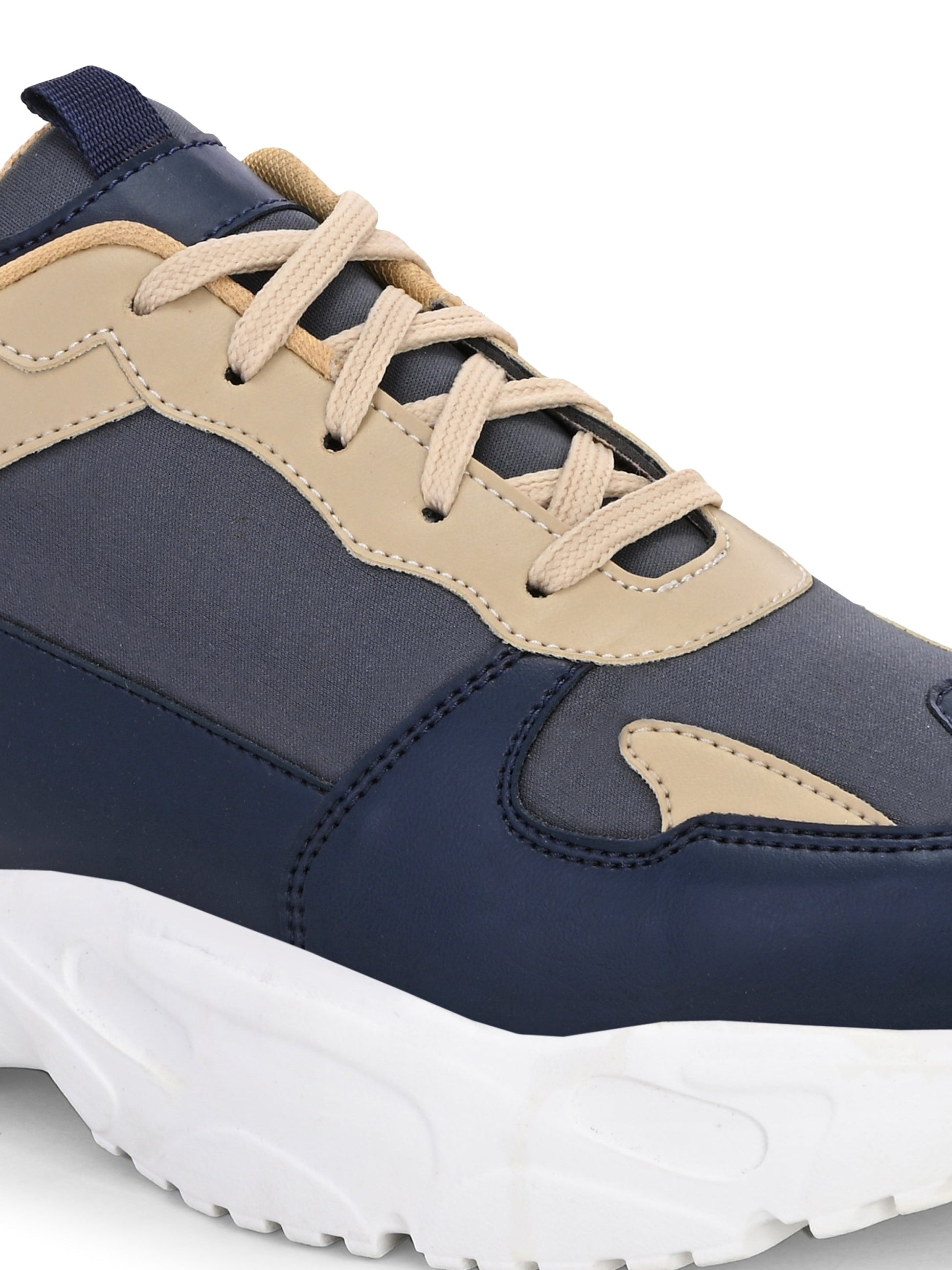 EL PASO Men Blue Faux Leather Casual Lace Up Sneakers-4