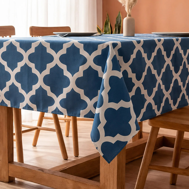 Imprimer Quatrefoil - Printed Table Cover (Blue)-5