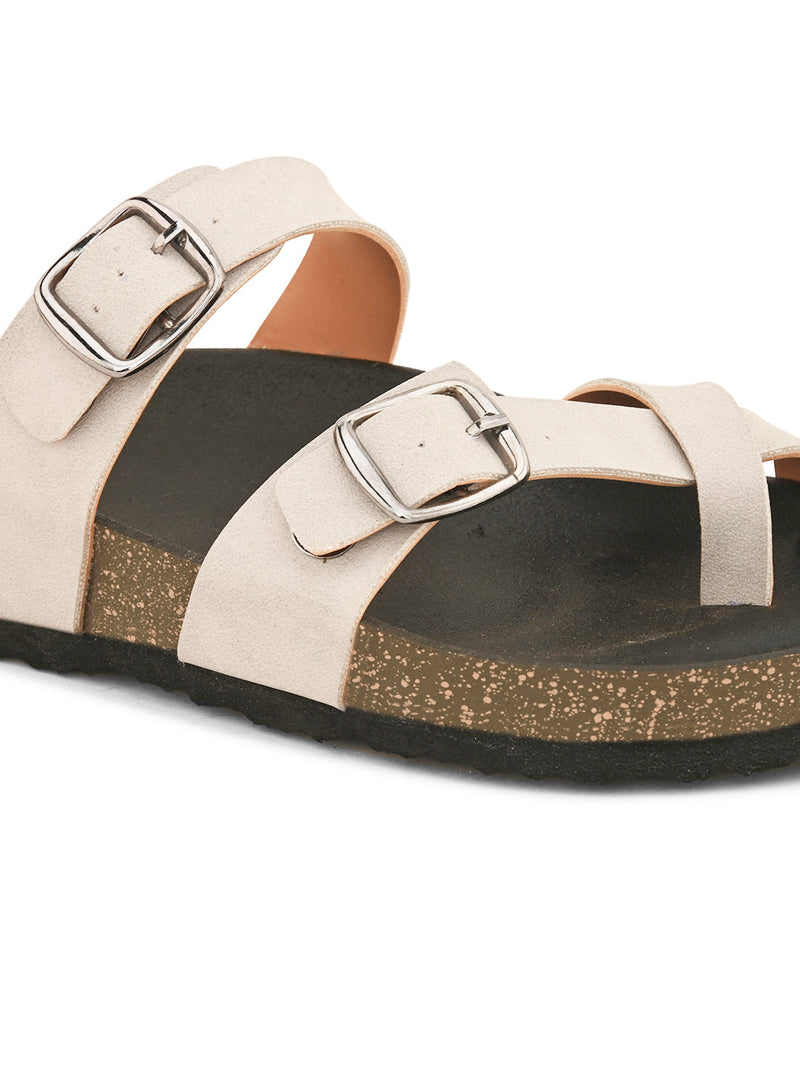 Women One Toe Flats with Buckles-14