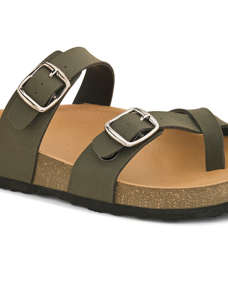 Women One Toe Flats with Buckles-20