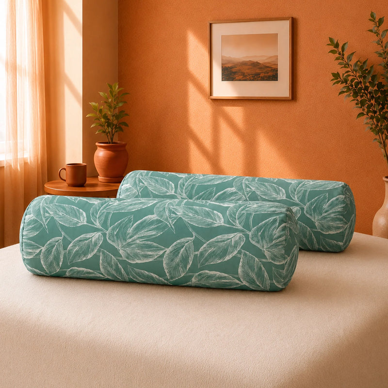 Aqua Blue Floral Diwan Cover Set-5