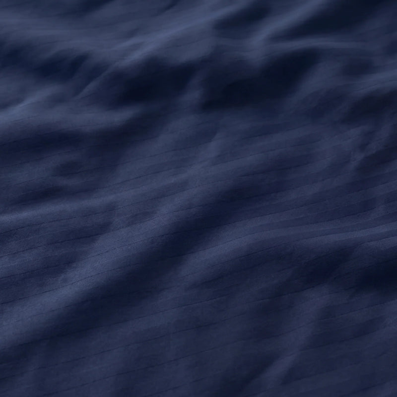 Breton Doze - Satin Stripe Reversible Dohar Blanket (Dark Blue)-5
