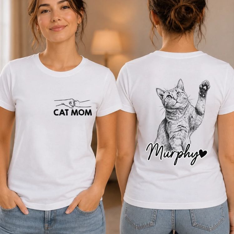 Pet Portrait T-Shirt | Custom Sketch Tee with Pet Name-5