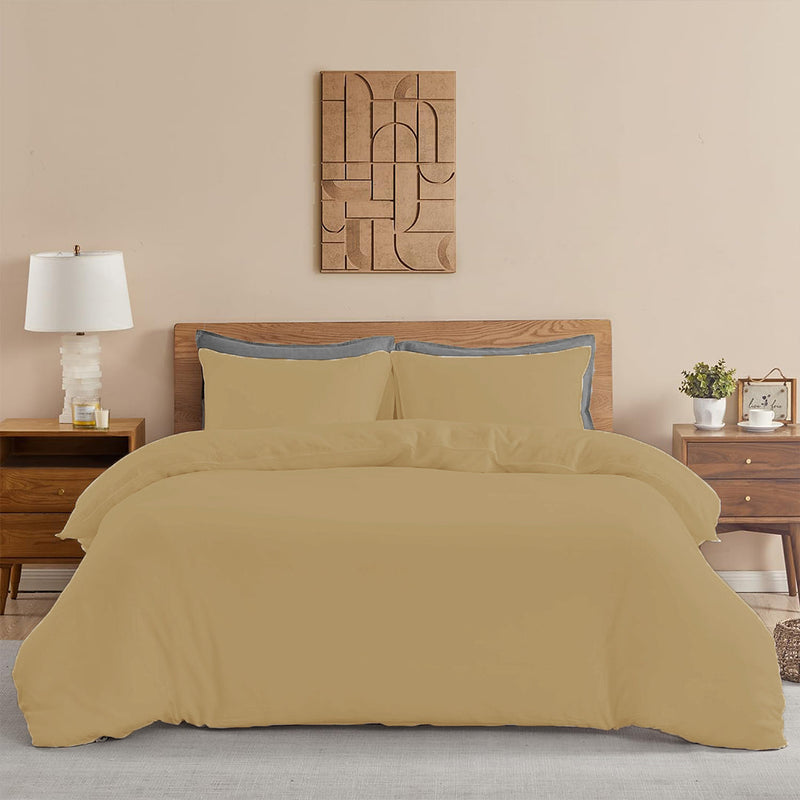 Fort Mellow - Solid Duvet Cover (Taupe)-1