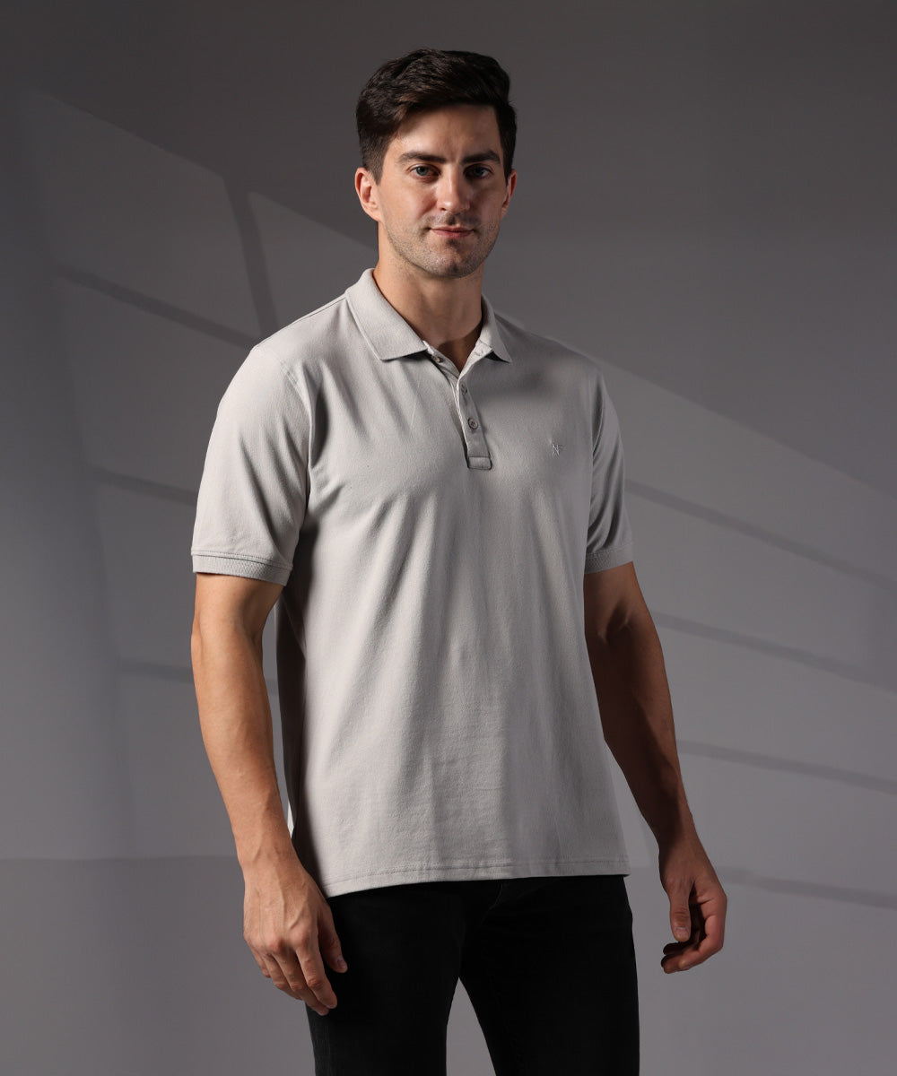 Naturefab Men’s Organic Bamboo Polo Tshirt Grey-4