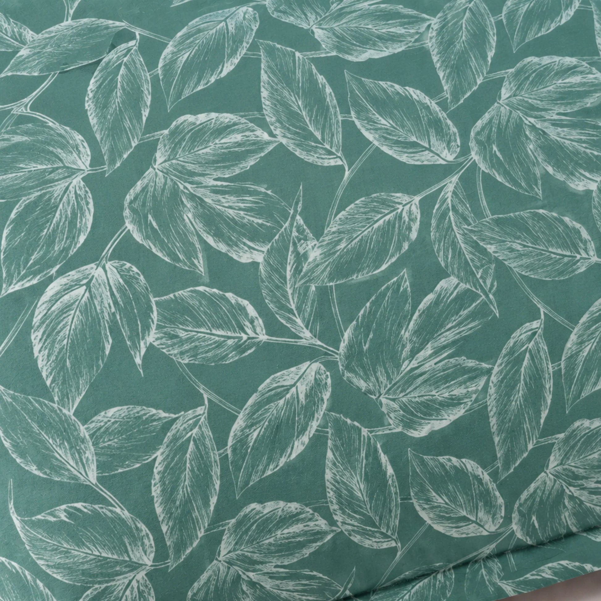 Imprimer Lilac - Leaf Printed Pillow Cover (Aqua Blue)-5