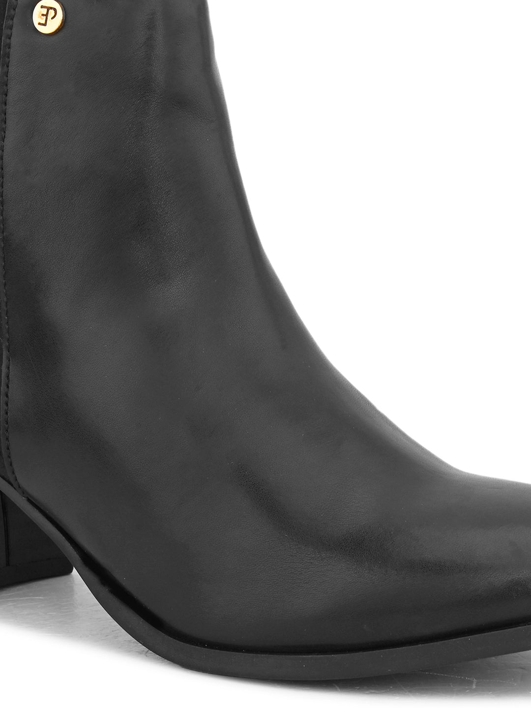 EL PASO Women Black Faux Leather Casual Chelsea Boots-3