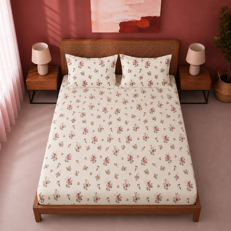Blush Garden - Floral Fitted Sheet-5