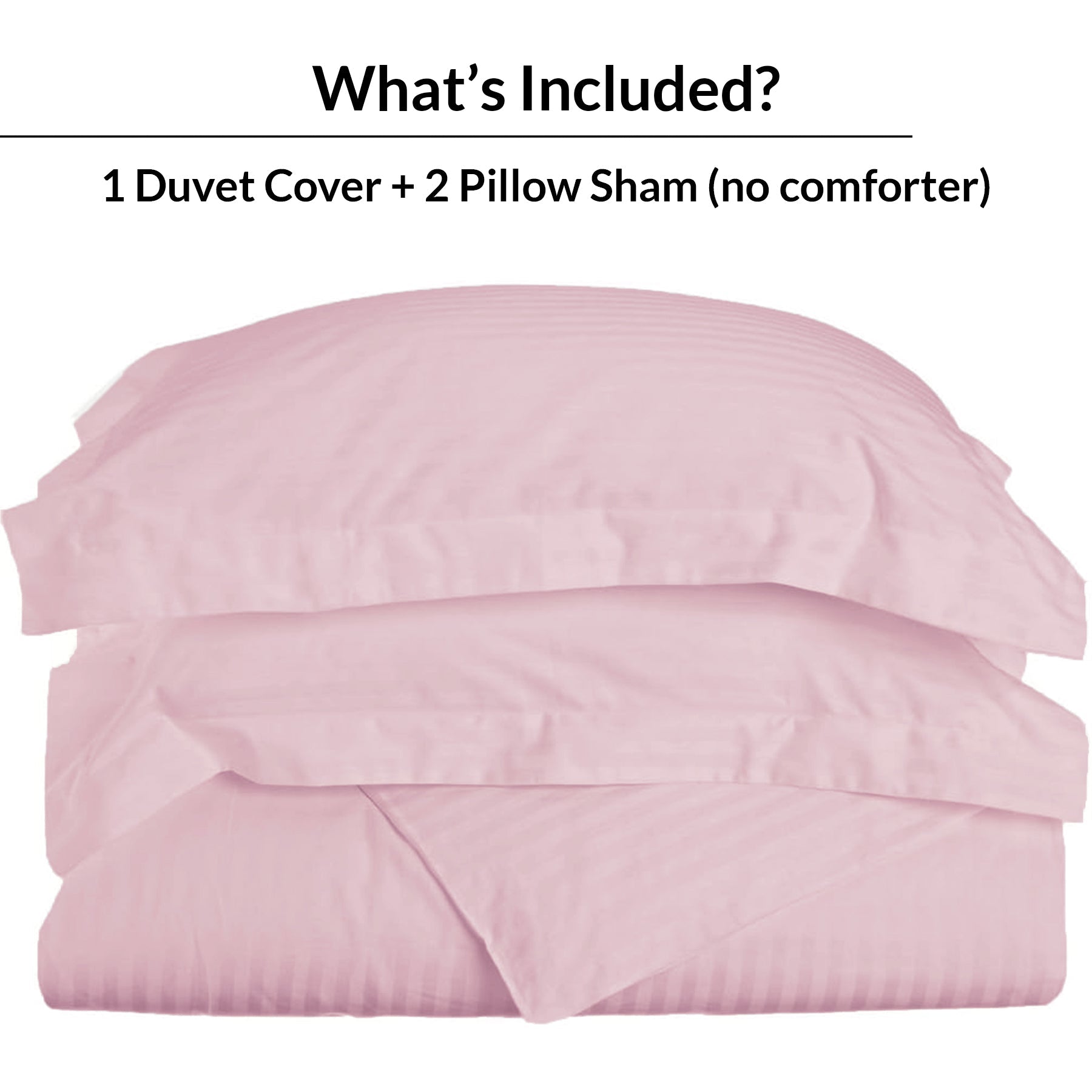 Breton Mellow - Satin Striped Duvet Cover (Pink)-5