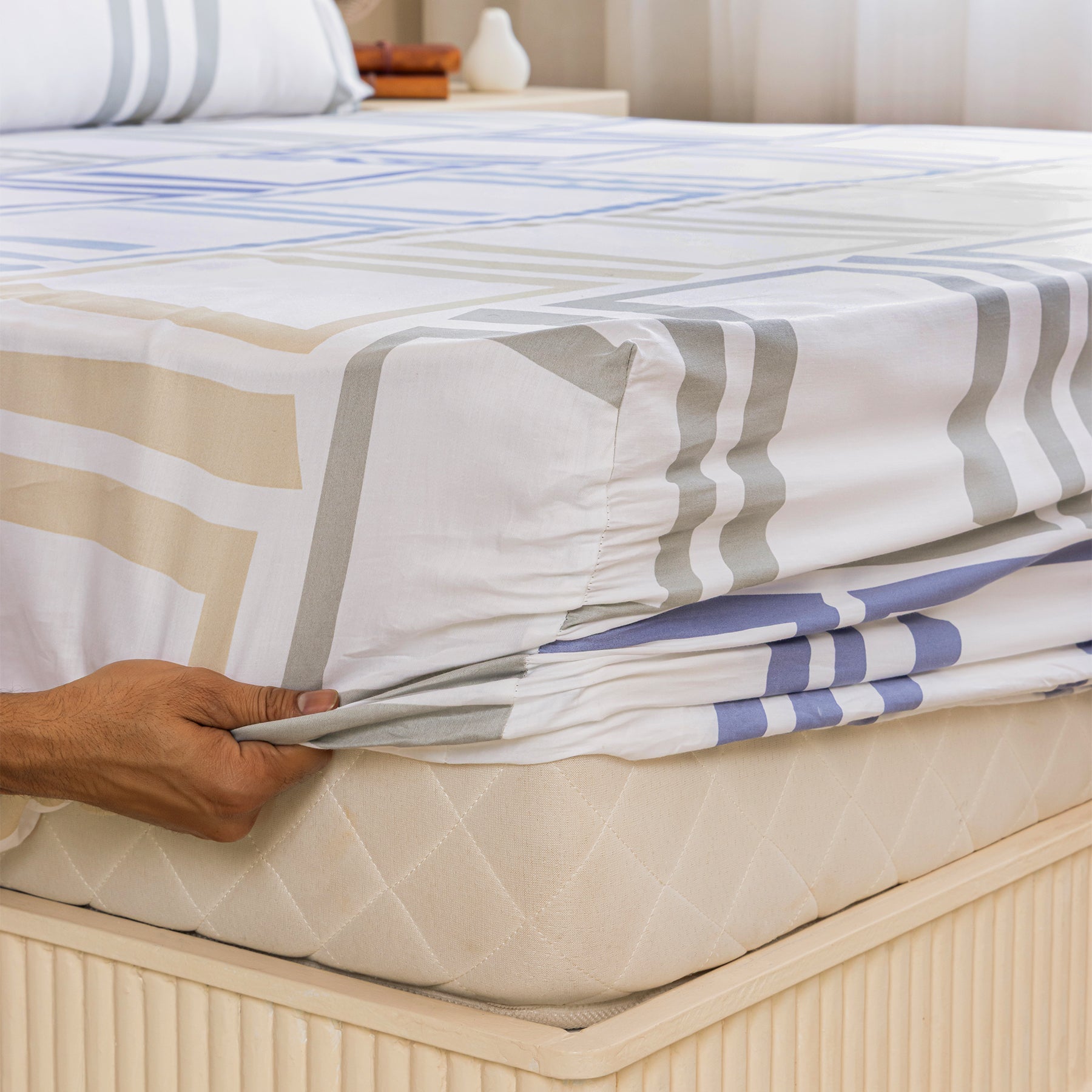 Imprimer Modern Maze - Printed Fitted Sheet-3