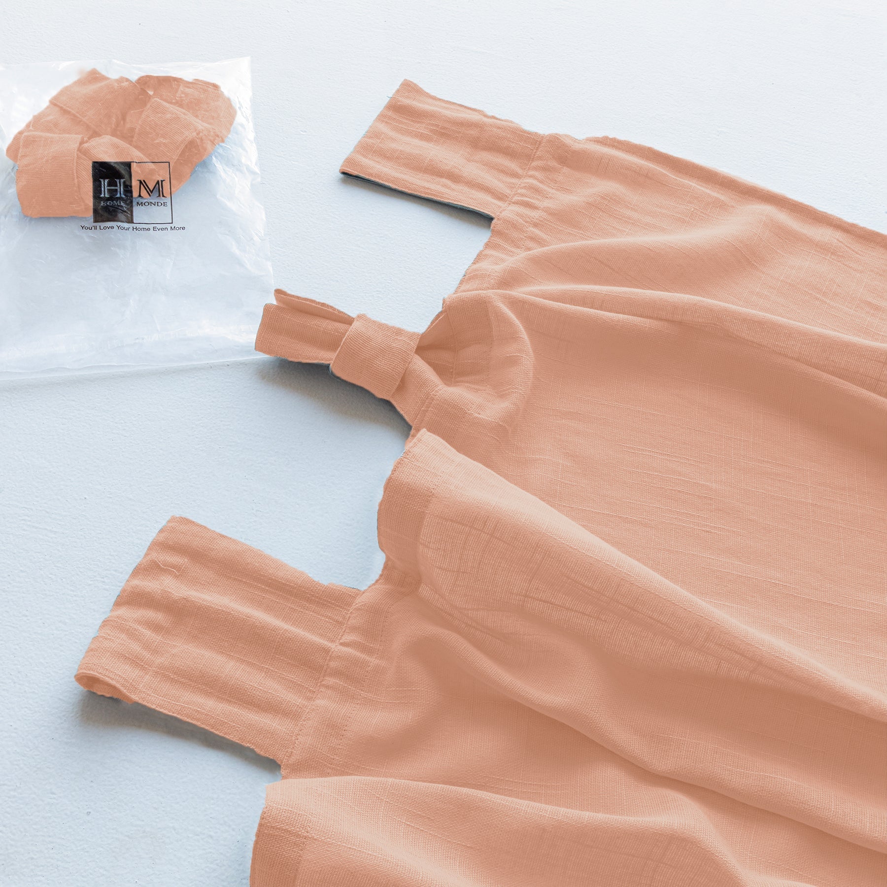 Fort Absolute - Twist Tab Top Sheer Curtain (Peach)-5