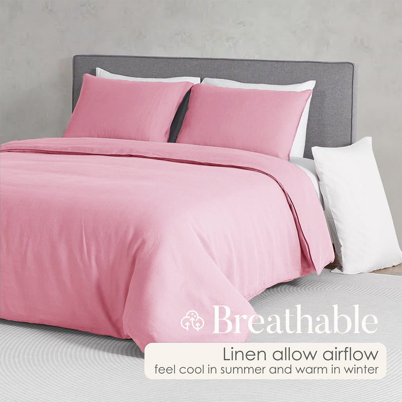 Fort Mellow - Solid Duvet Cover (Pink)-2