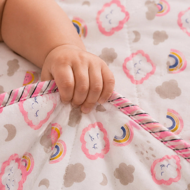 Baby Pink Cloudnine - Printed Baby Blanket-5