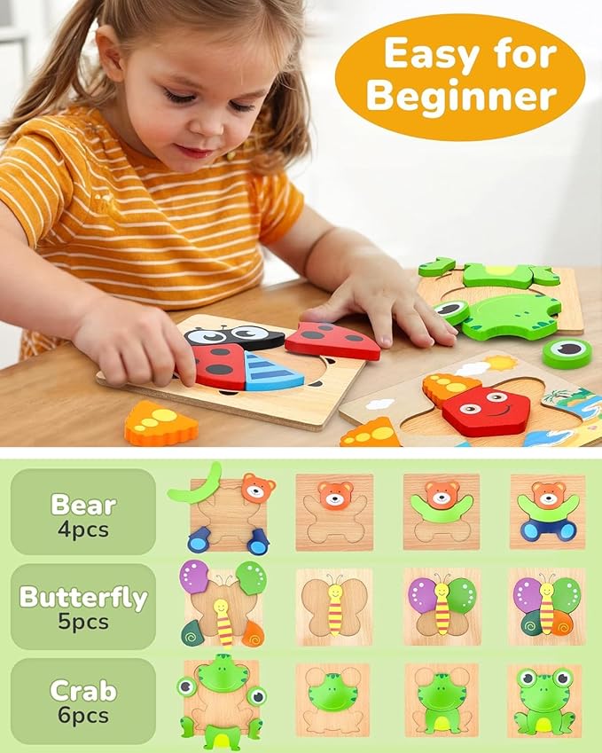 YaY Play Montessori Animal Puzzle Pack