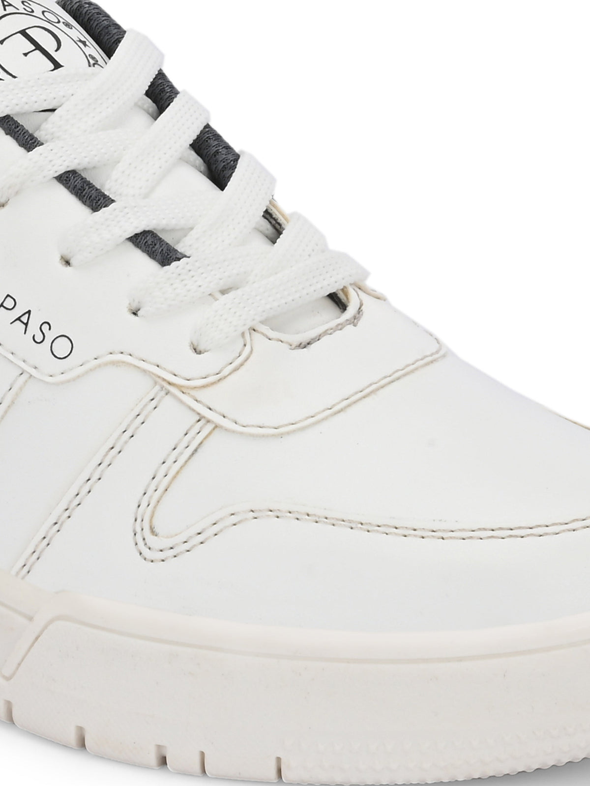 White Lace-Up Platform Heel Sneakers 