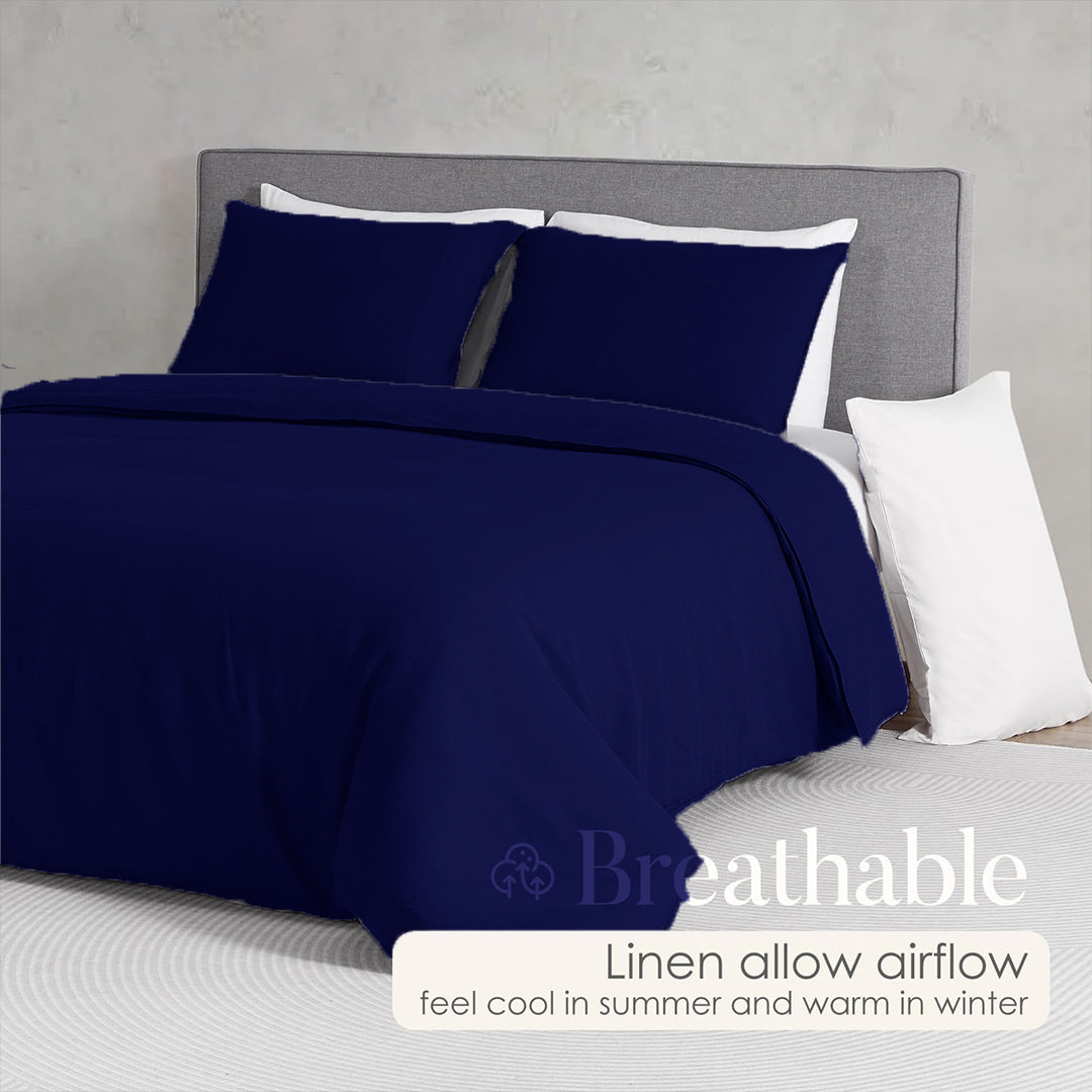 Fort Mellow - Solid Duvet Cover (Navy Blue)