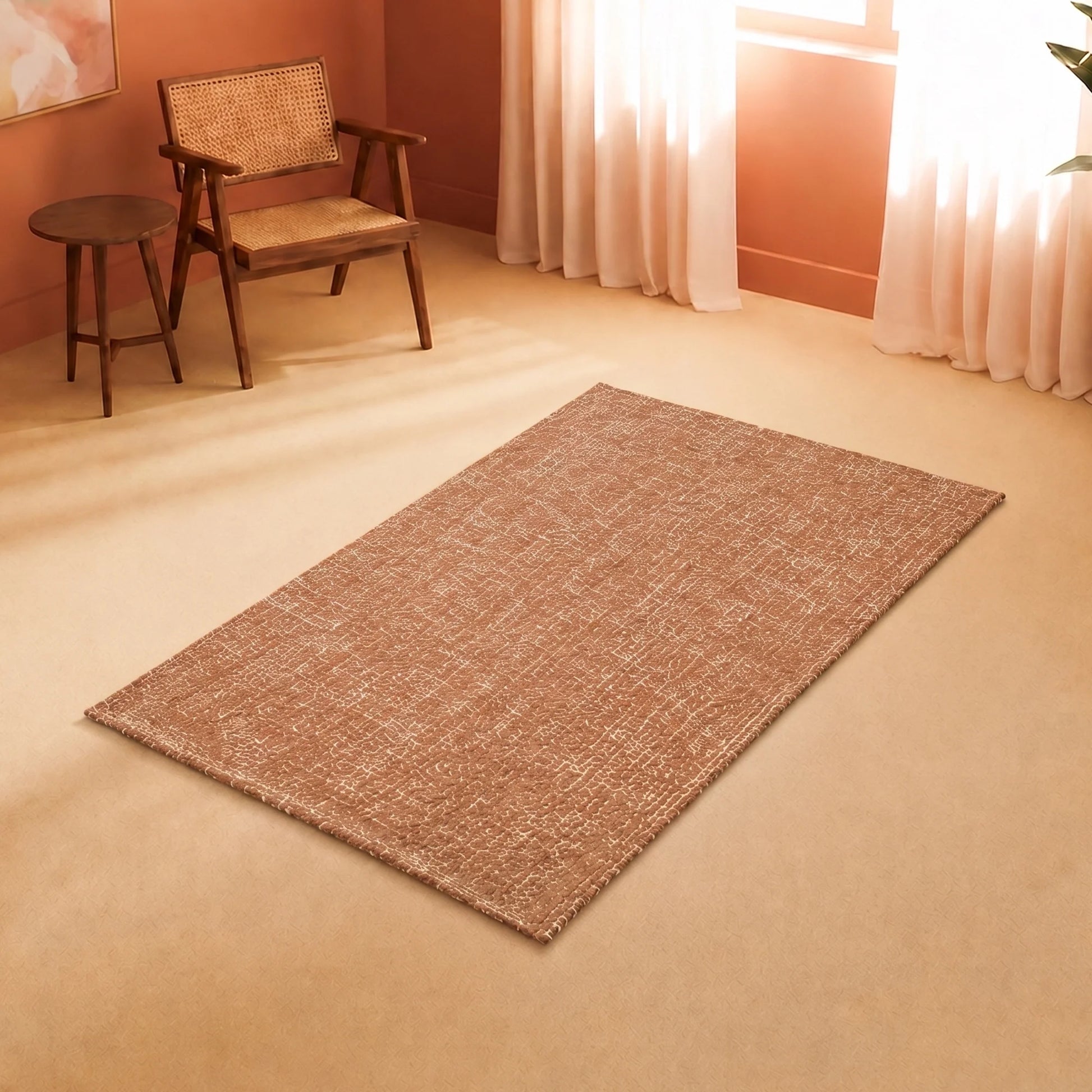 Tessitura Chromatic - Herringbone Cotton Rug (Tan & White)-6