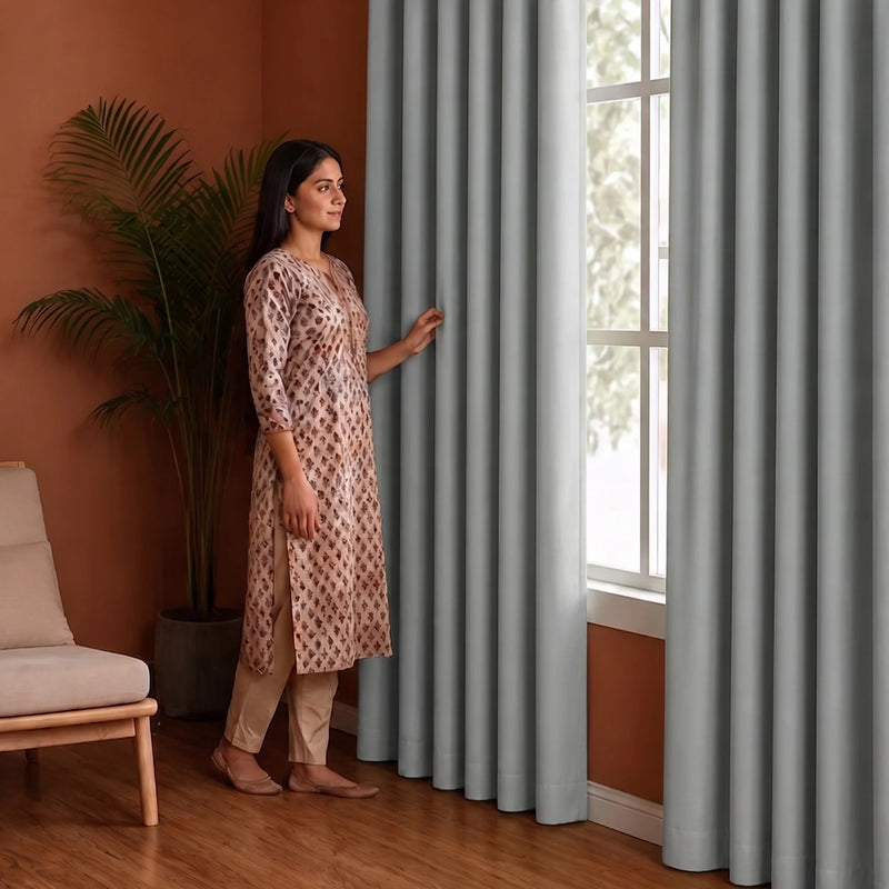 Fort Essential - Rod Pocket Blackout Curtain (Greyish)-5