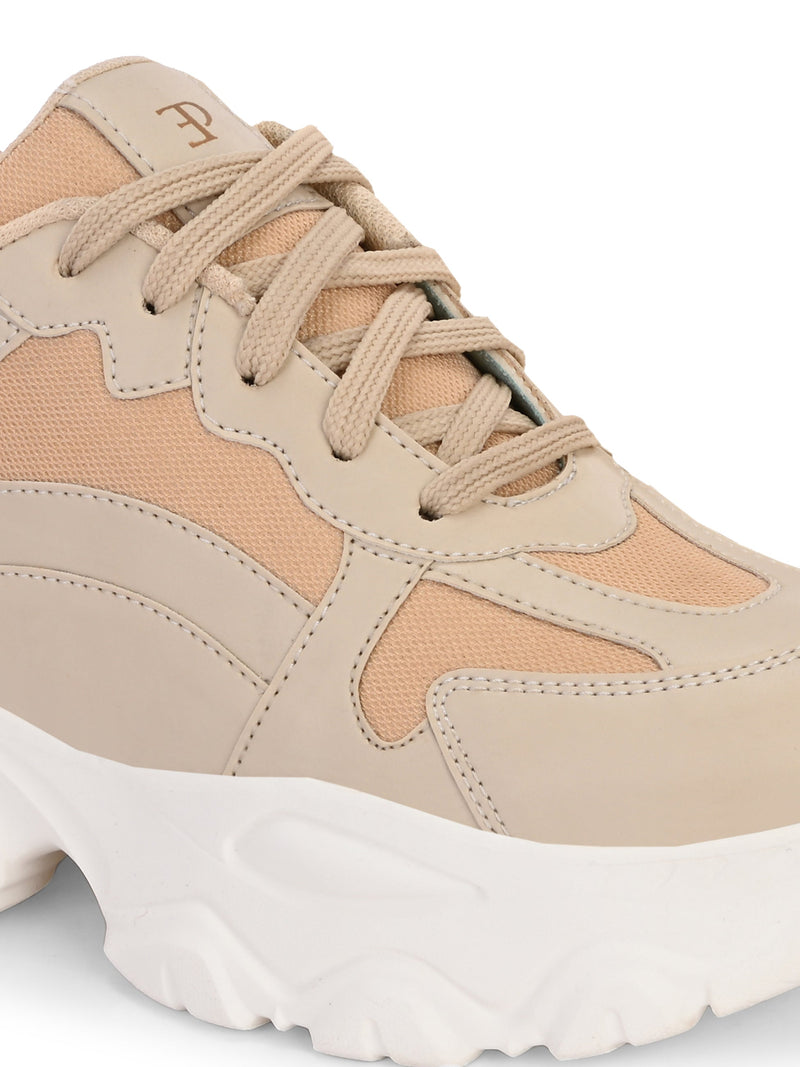EL PASO Women Faux Leather Casual Lace Up Sneakers-4