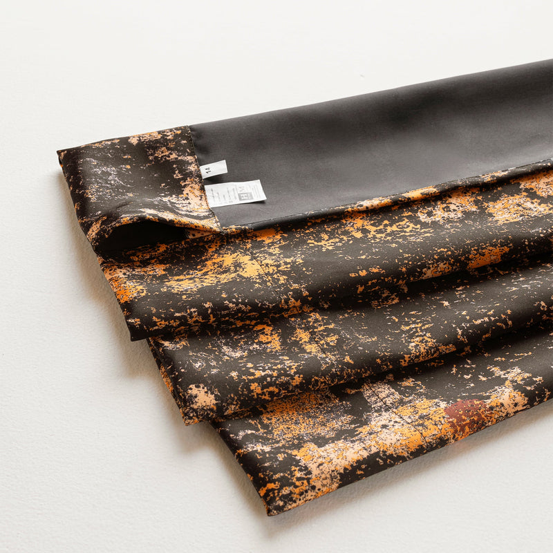 Imprimer Abstract - Rod Pocket DP Blackout Curtain (Black & Mustard)-5