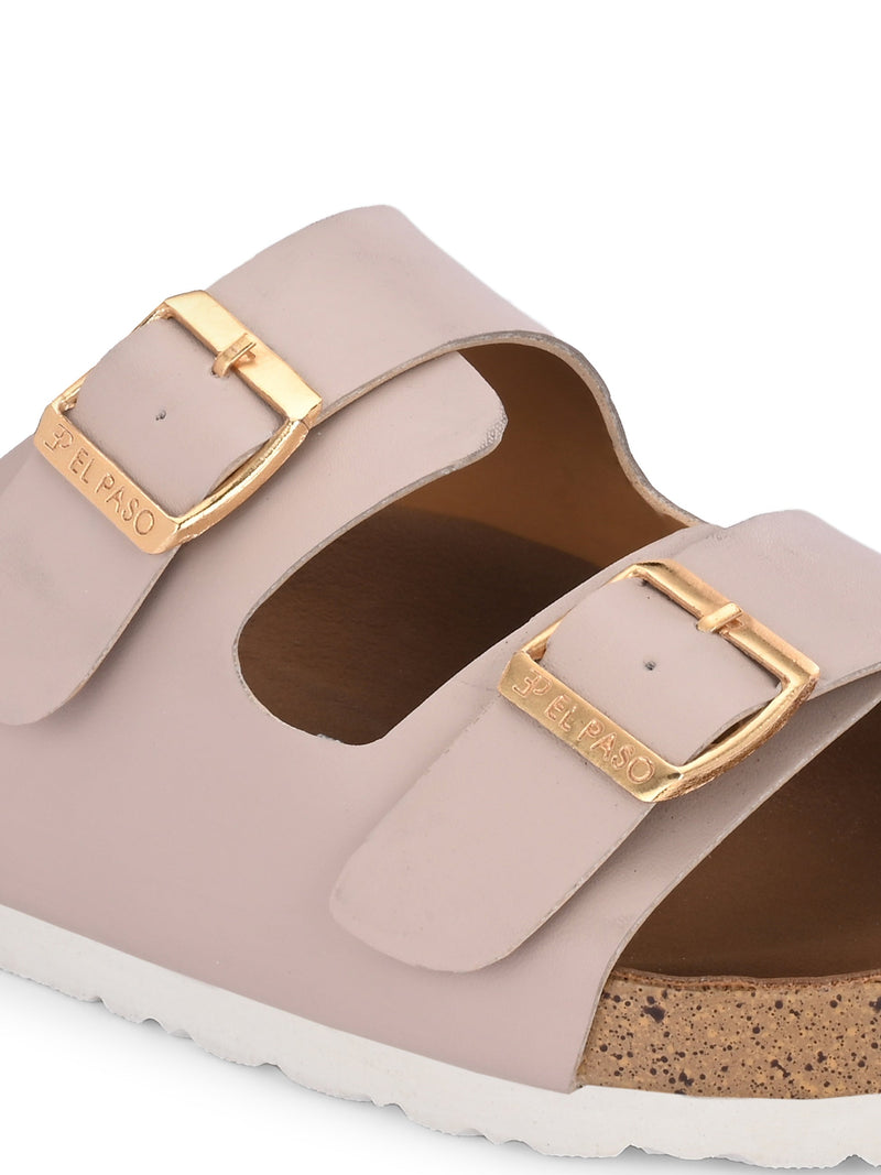 Luxurious Camel Leather Double-Strap Sandal For Women-6