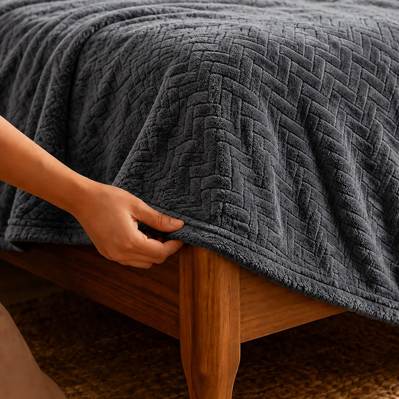 Fort Mellow - Wave Plush Blanket (Grey)-5