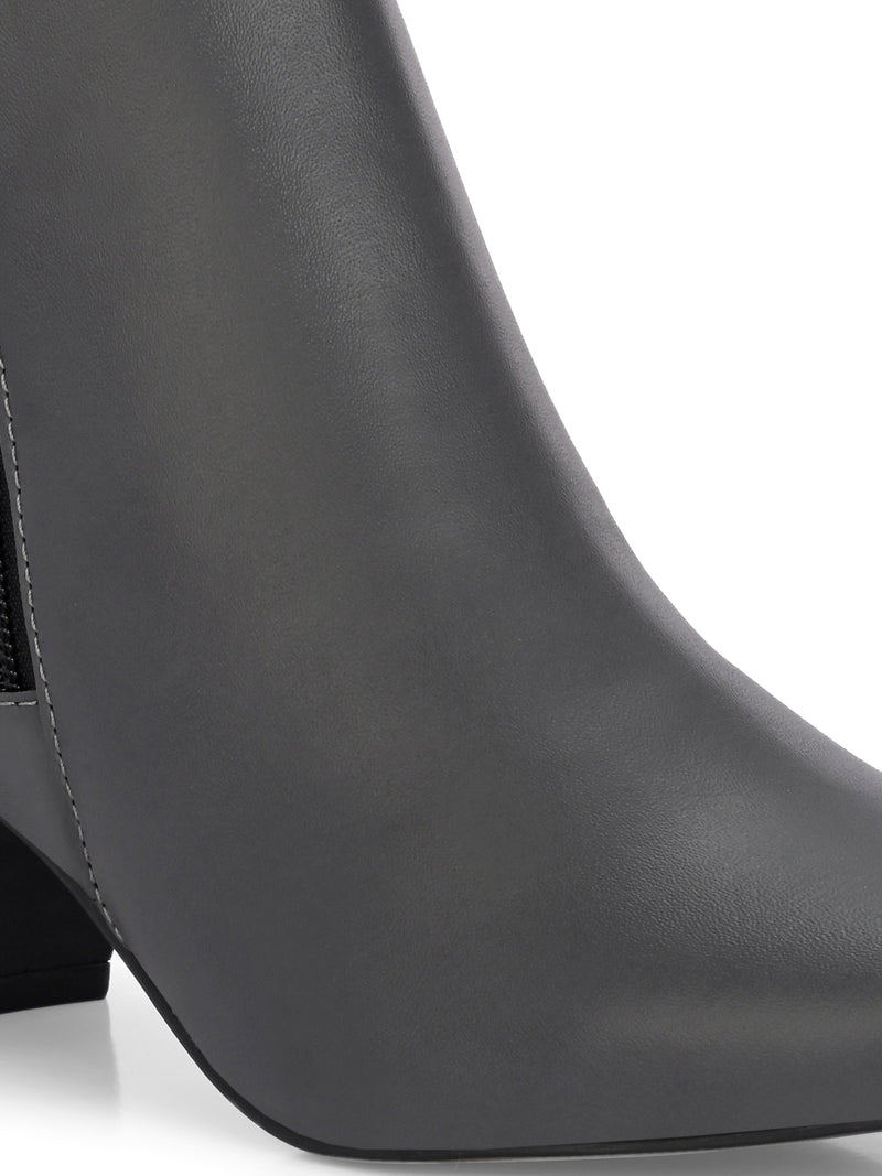 EL PASO Women Suede Faux Leather Casual Chelsea Boots-20