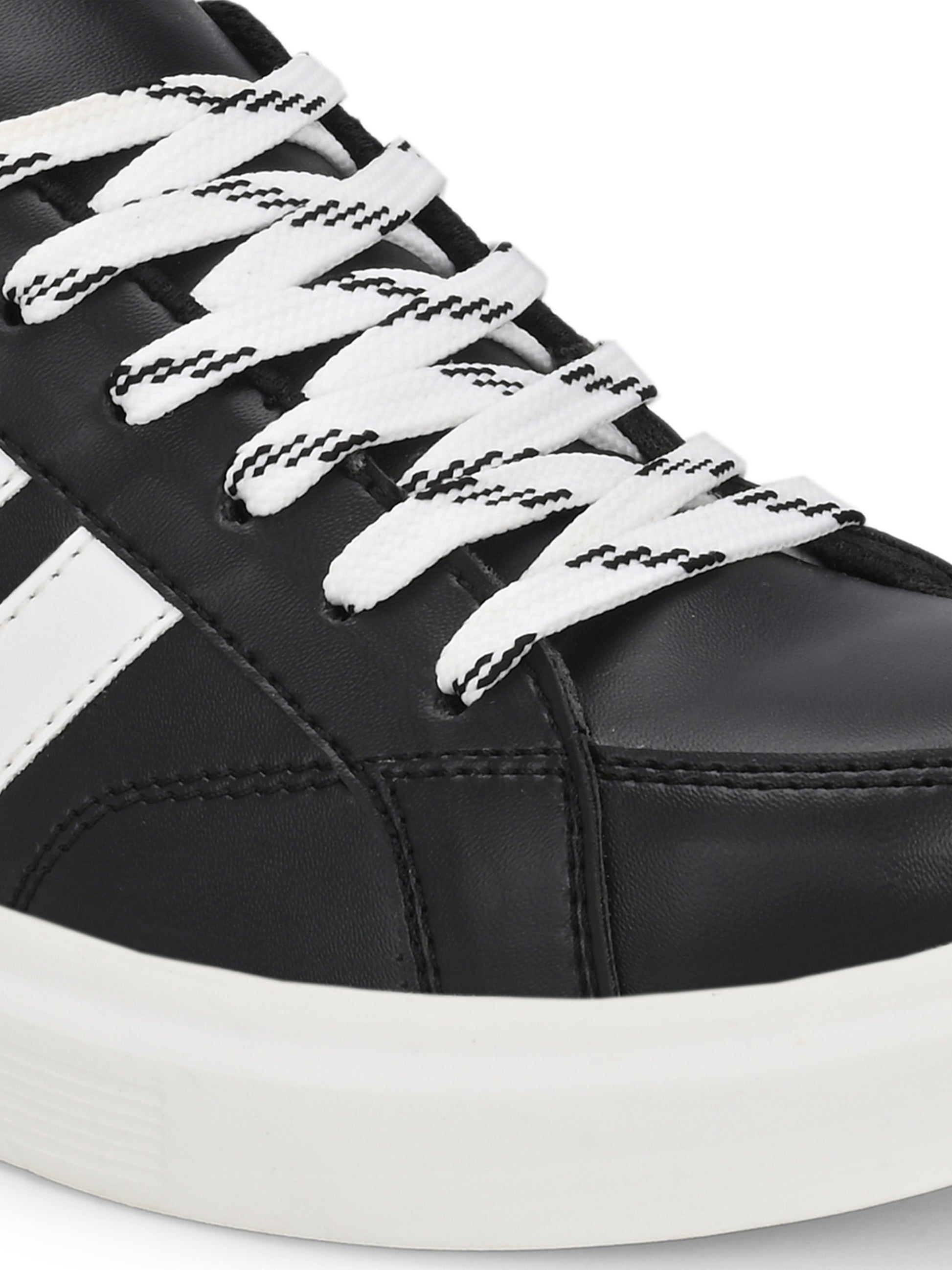 EL PASO Faux Leather Casual Lace Up Sneakers For Women-27