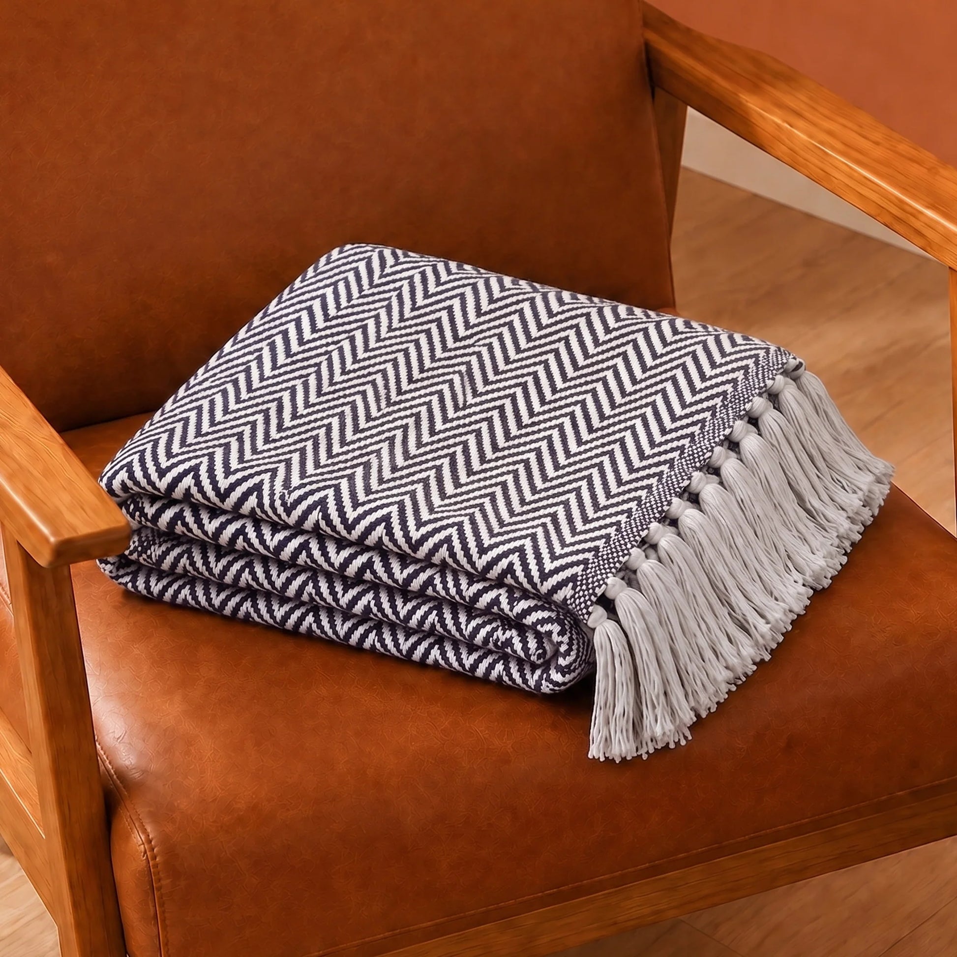 Tessitura Grey Chevron - Woven Throw-5
