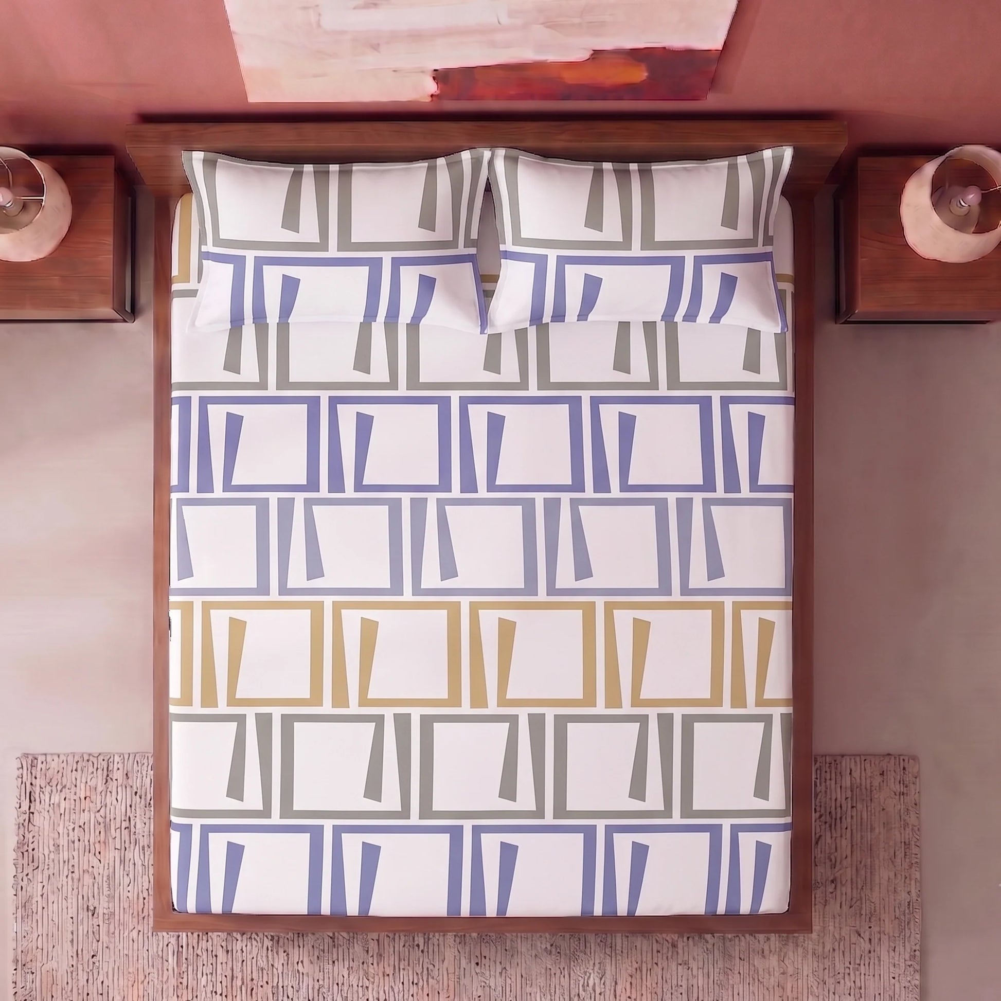Imprimer Modern Maze - Printed Fitted Sheet-5