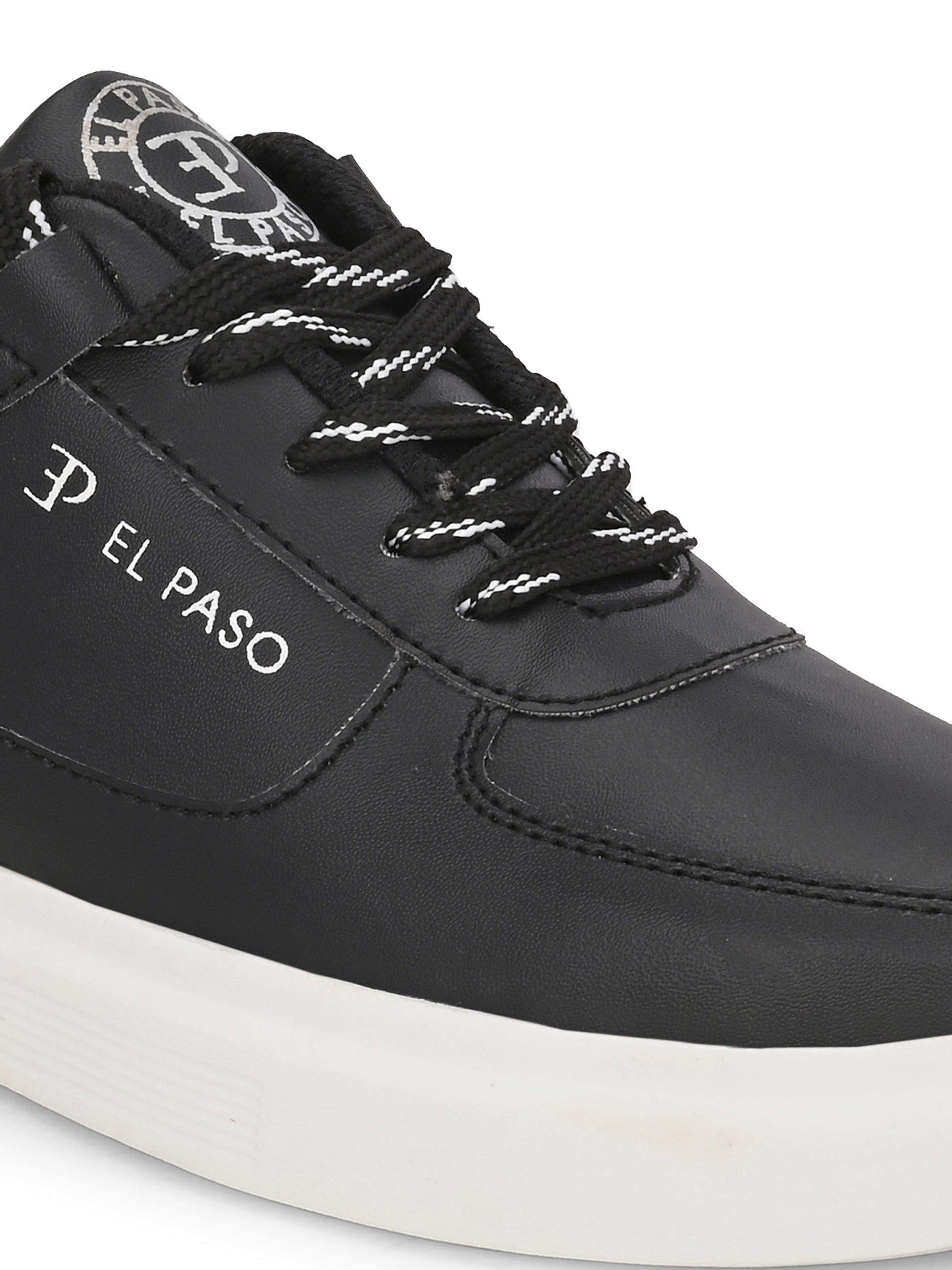 EL PASO Faux Leather Casual Lace Up Sneakers For Women-4