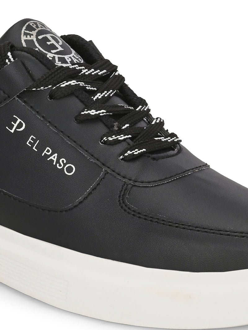 EL PASO Faux Leather Casual Lace Up Sneakers For Women-4