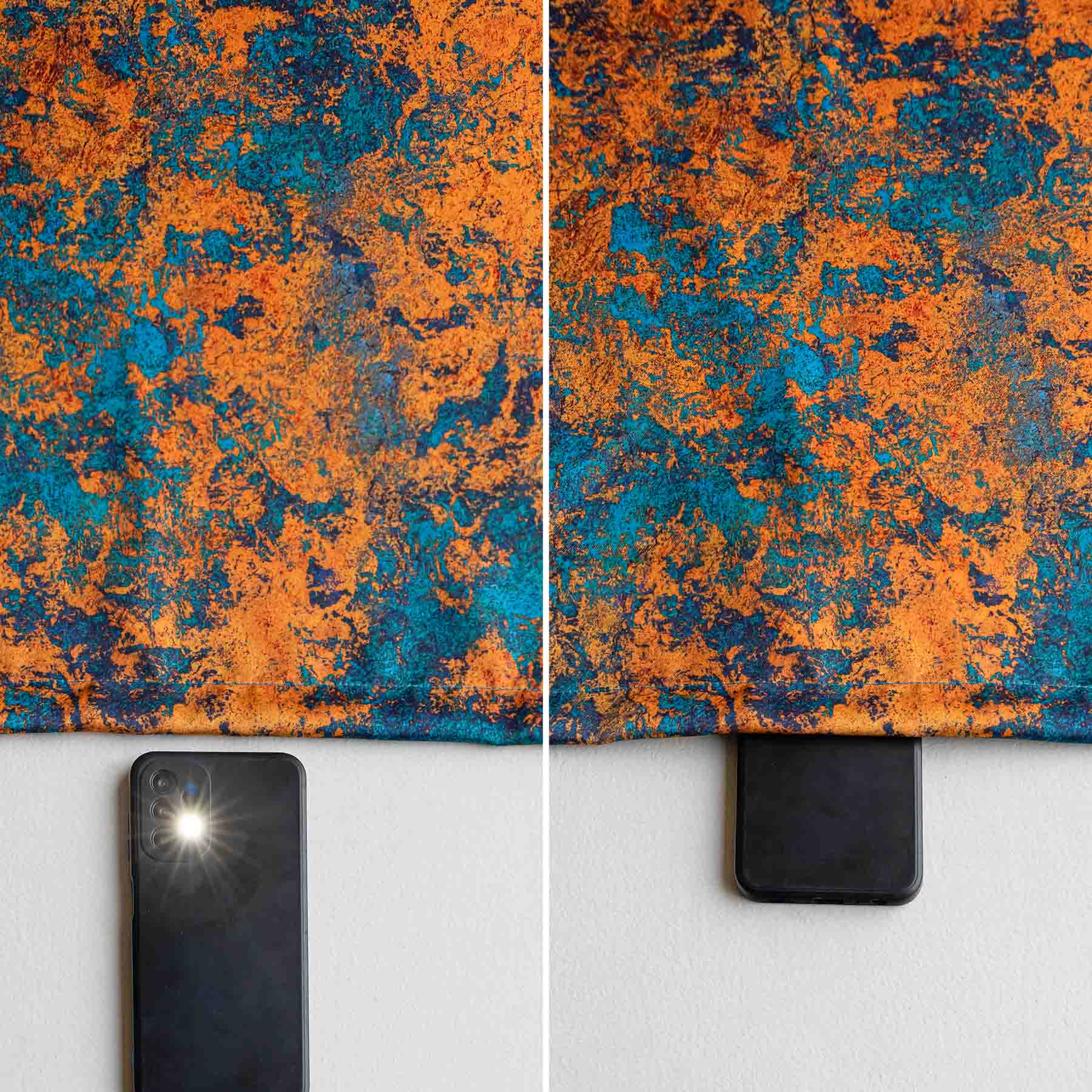 Imprimer Abstract - Digital Printed Blackout Curtain (Turquoise & Mustard)-5