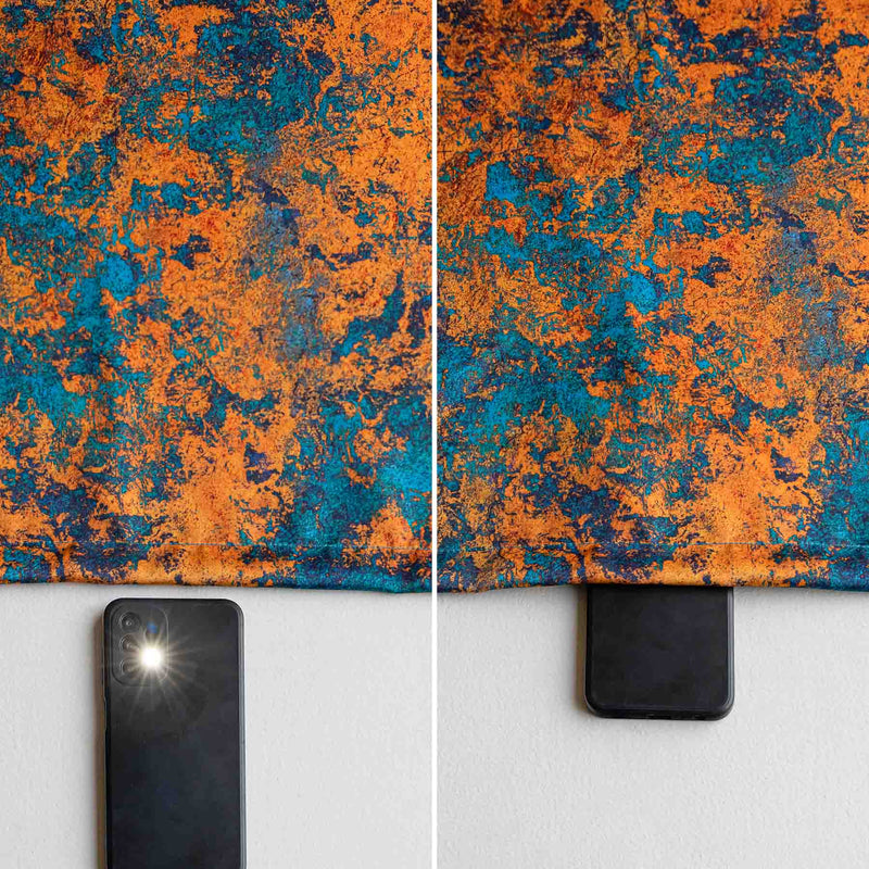 Imprimer Abstract - Digital Printed Blackout Curtain (Turquoise & Mustard)-5
