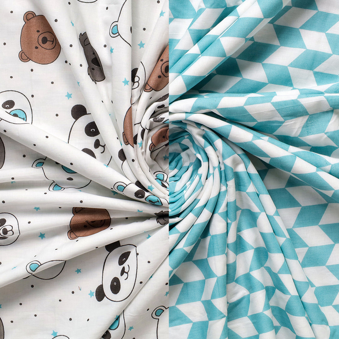 Printed Baby Dohar - Panda & Friends-5