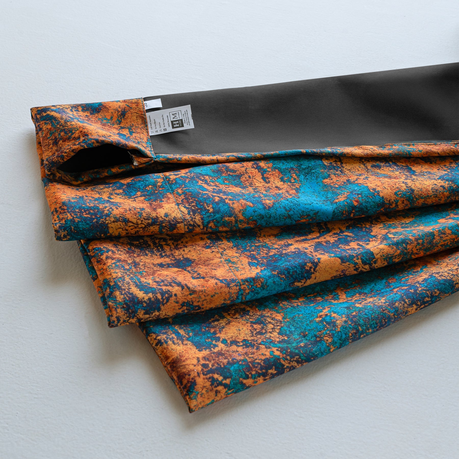 Imprimer Abstract - Rod Pocket DP Blackout Curtain (Turquoise & Mustard)-5
