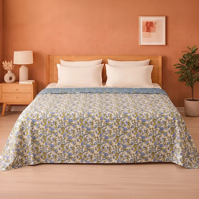 Imprimer Sage - Printed Dohar (Aqua Green & White)-7