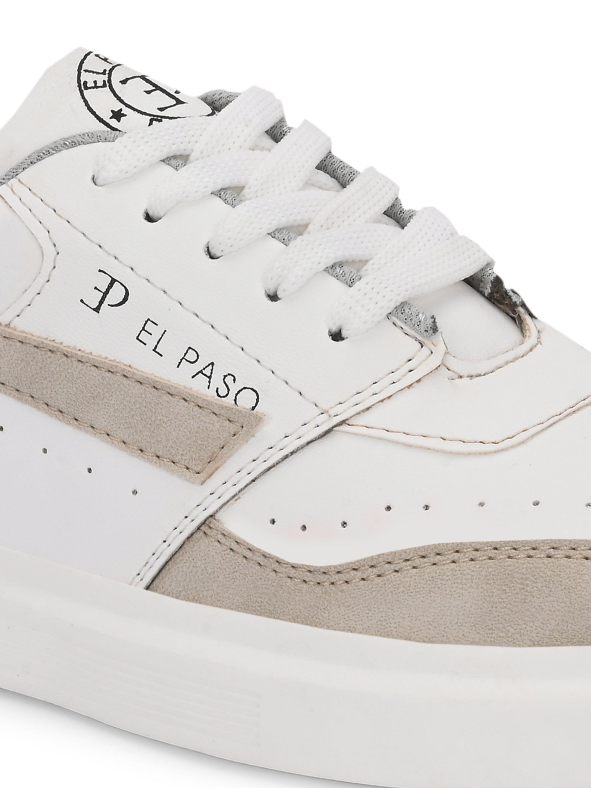 EL PASO Faux Leather Casual Lace Up Sneakers For Women-5