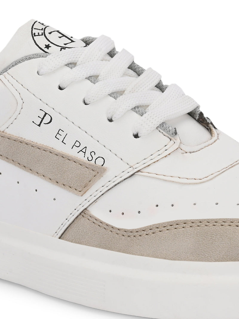 EL PASO Faux Leather Casual Lace Up Sneakers For Women-5